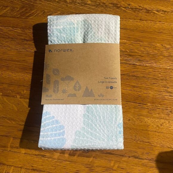 Norwex Tea Towels Limited Edition Soft Blossoms/Brush Strokes NWT - Picture 5 of 11